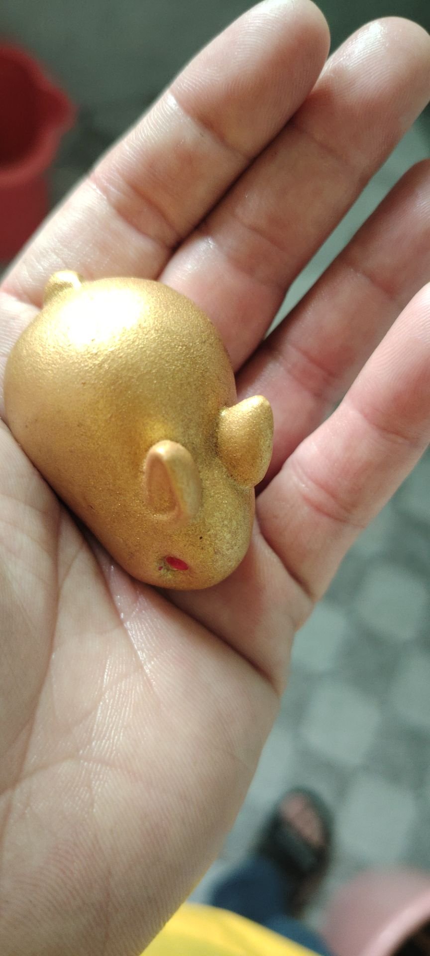 石膏金色小兔子0